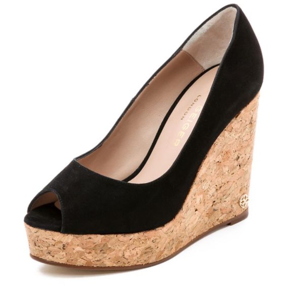 Kurt Geiger London Capella Open Toe Suede Wedges